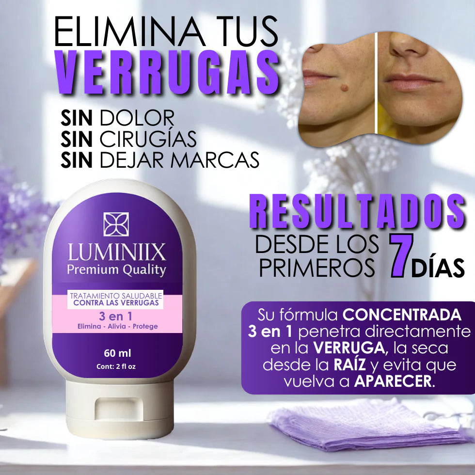 ✨ Menos verrugas, más confianza ✨ 🌿 Luminiix 3 en 1: Elimina, Alivia y Protege. 🚚💵
