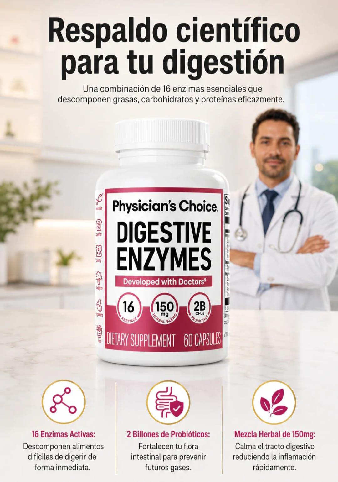 🔥Digestive Enzymes 💚 ¡Despídete de la inflamación y recupera tu figura! ✨  🇺🇸 Made in USA | ✅ 100% Original | 🚚 Envío GRATIS