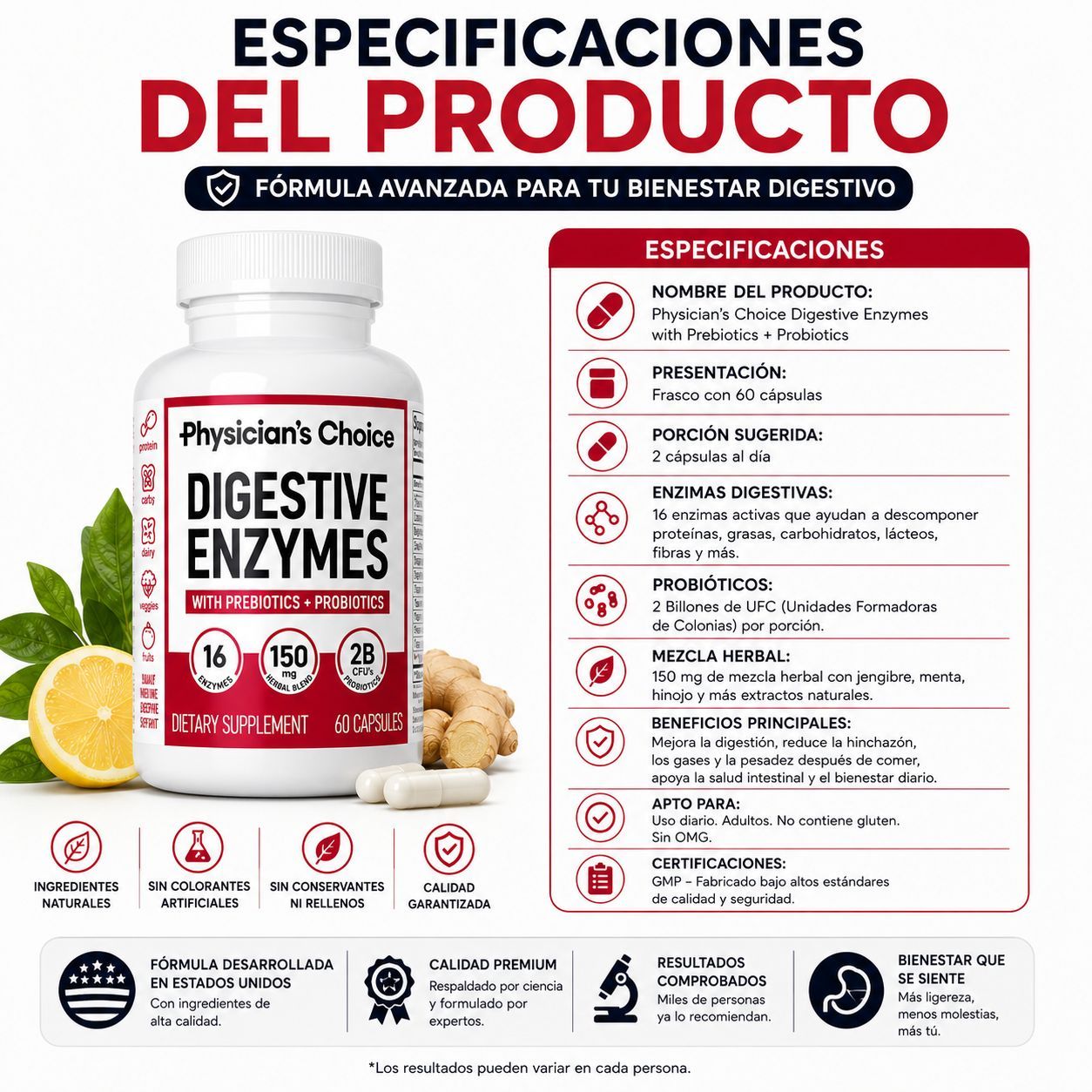 🔥Digestive Enzymes 💚 ¡Despídete de la inflamación y recupera tu figura! ✨  🇺🇸 Made in USA | ✅ 100% Original | 🚚 Envío GRATIS